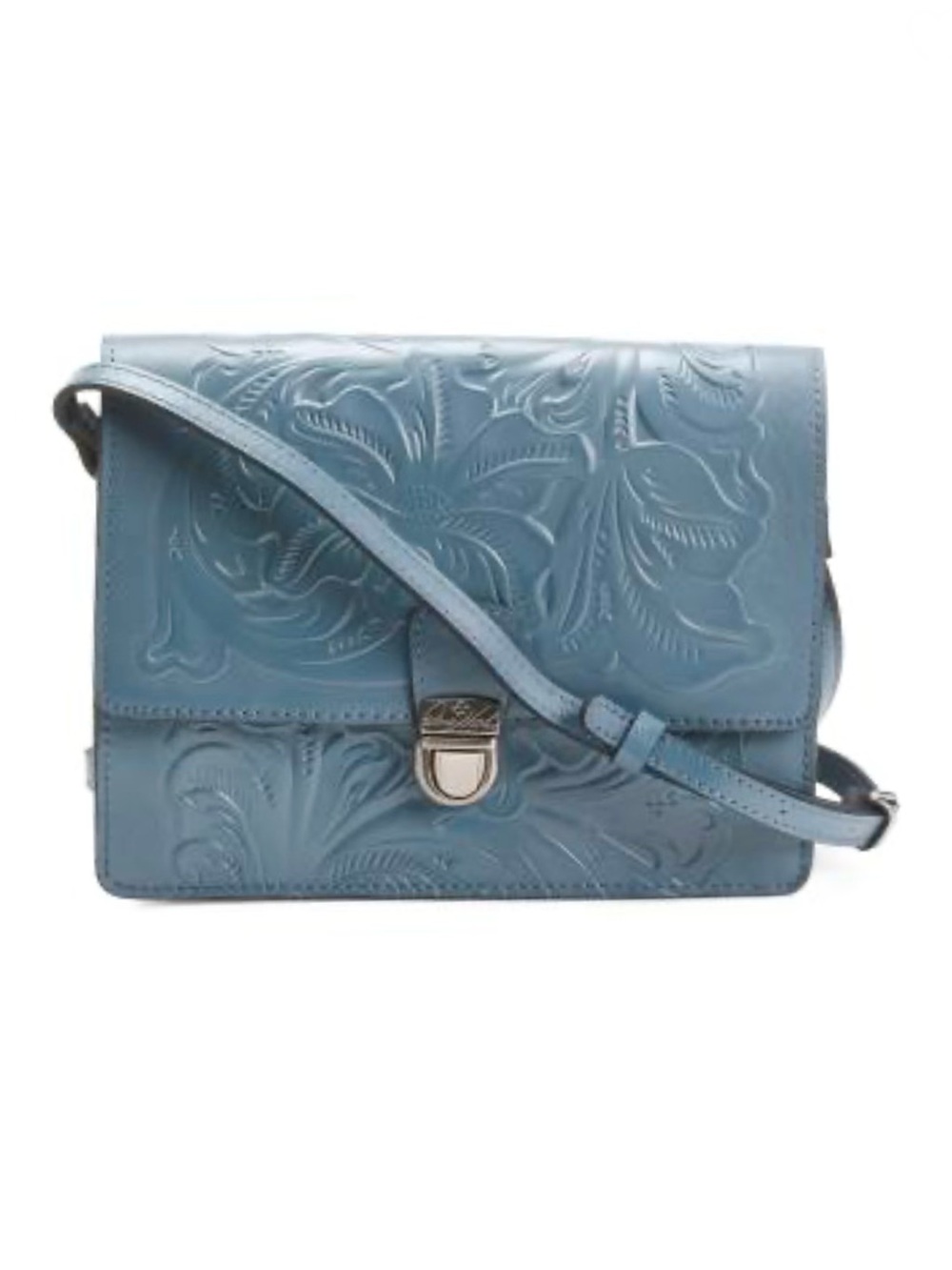 Patricia Nash Blue Embossed Leather Crossbody Bag - NWT